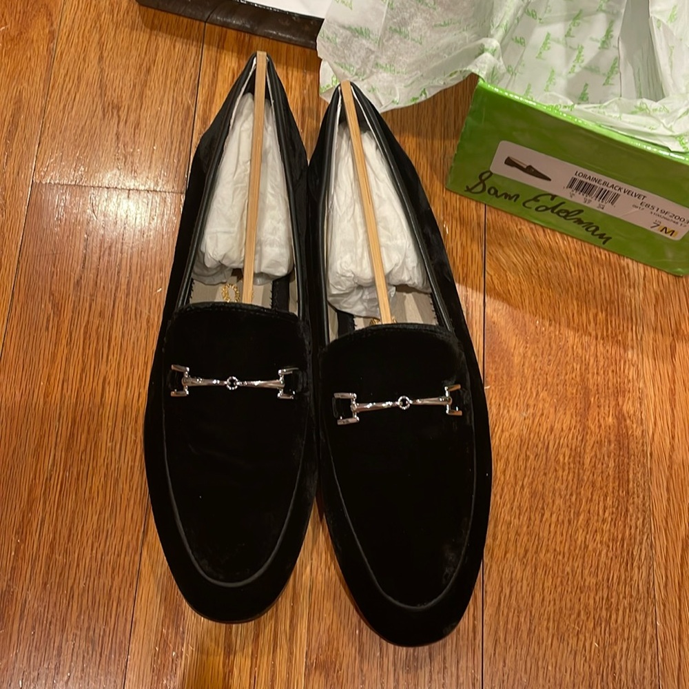 NWB Sam Edelman Loraine velvet loafer black sz 7